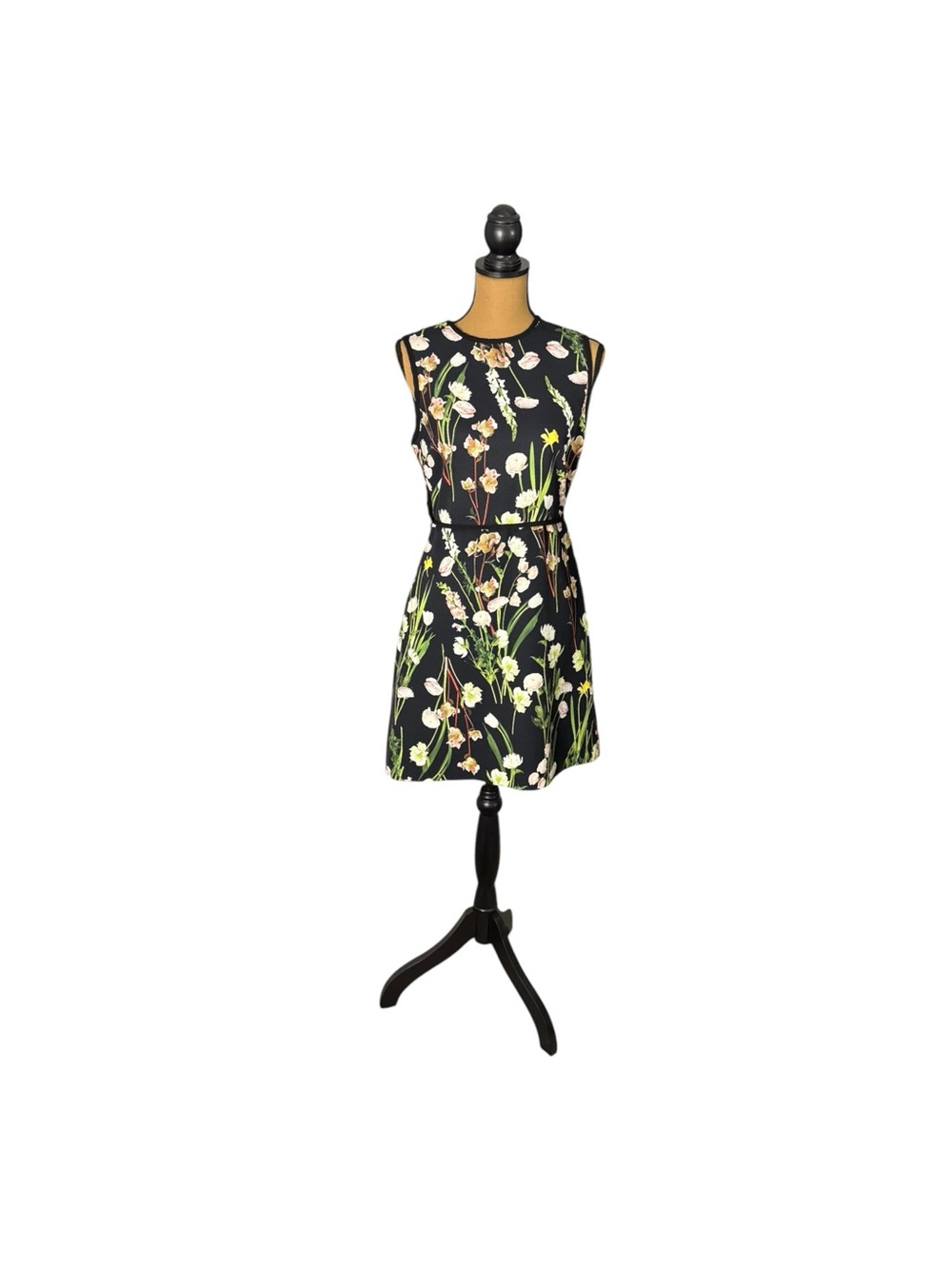 Victoria Beckham for Target English Floral Black Sleeveless Mini Dress S